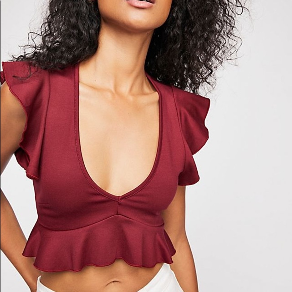 SOLD Free People So It Goes Crop Top Shadow Blue